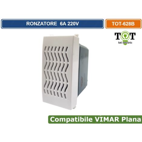 MODULO RONZATORE 1P 6A 220V BIANCO COMPATIBILE VIMAR SERIE PLANA