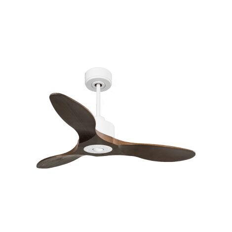 Modulo Slim  Ring - Super destratificateur et ventilateur DC 106 cm blanc pales bois sombre idéal 10 à 20 m²