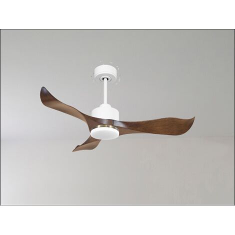 Modulo Slim  Ring - Super destratificateur et ventilateur DC 166 cm blanc pales bois blanc  idéal 30 à 60 m²