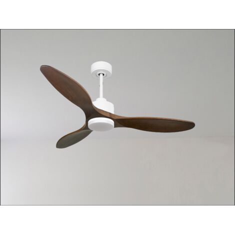 Modulo Slim  Ring - Super destratificateur et ventilateur DC 166 cm blanc pales bois blanc  idéal 30 à 60 m²