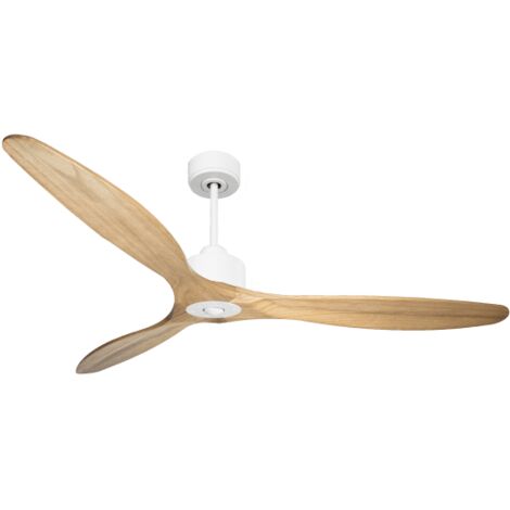 Modulo Slim  Ring - Super destratificateur et ventilateur DC 166 cm blanc pales bois clair  idéal 30 à 60 m²