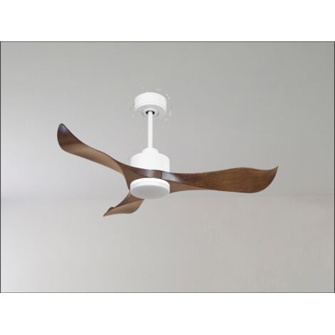 Modulo Slim  Ring - Super destratificateur et ventilateur DC 166 cm blanc pales bois noir  idéal 30 à 60 m²