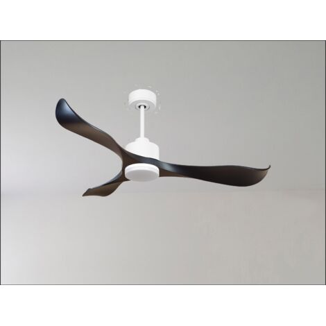 Modulo Slim  Ring - Super destratificateur et ventilateur DC 166 cm blanc pales bois sombre  idéal 30 à 60 m²