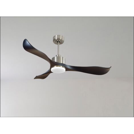 Modulo Slim  Ring - Super destratificateur et ventilateur DC 166 cm chrome pales bois rouge idéal 30 à 60 m²