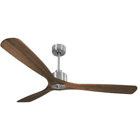 Modulo Slim  Ring - Super destratificateur et ventilateur DC 166 cm chrome pales bois sombre idéal 30 à 60 m²