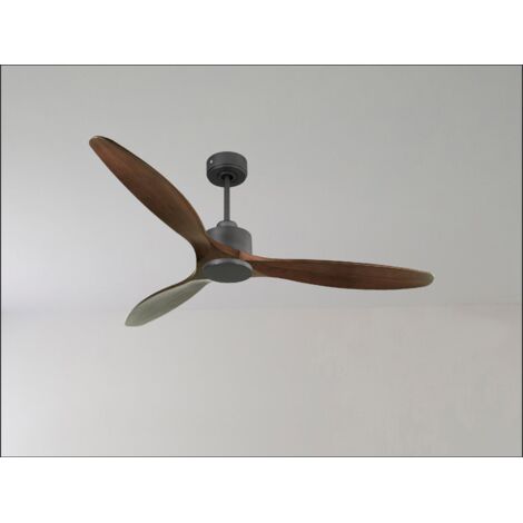 Modulo Slim  Ring - Super destratificateur et ventilateur DC 166 cm noir  pales bois clair idéal 30 à 60 m²
