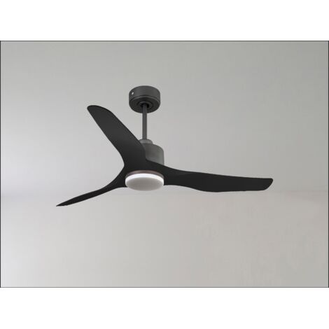 Modulo Slim  Ring - Super destratificateur et ventilateur DC 166 cm noir  pales bois noir  idéal 30 à 60 m²