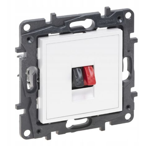 Modulo step Niloe, presa per altoparlante hi-fi bianca, 1 terminale da 4 mm², codice 863185