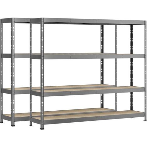 MODULO STORAGE Lot de 2 étagères Rack - 4 plateaux - 220 x 40 cm - charge lourde