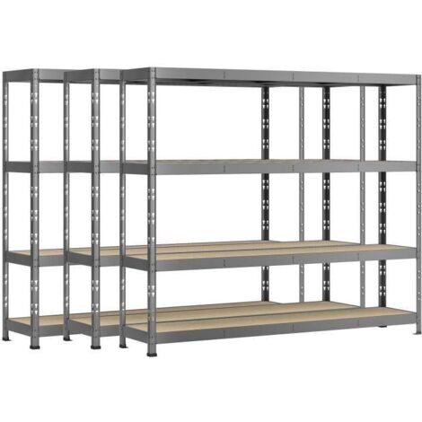 MODULO STORAGE Lot de 3 étagères Rack - 4 plateaux - 220 x 60 cm - charge lourde