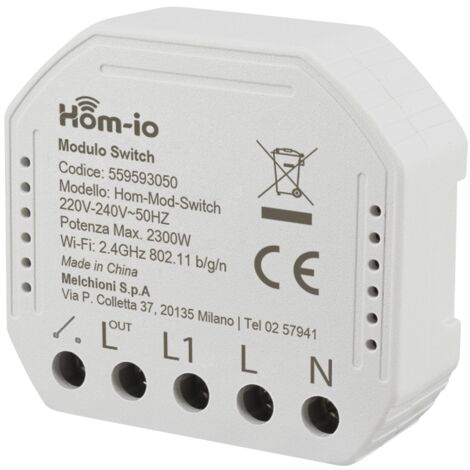 Modulo switch per gestione illuminazione 10A WiFi Hom-io 559593050