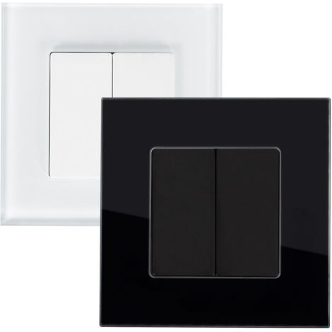 Módulo Tapa Ciega Doble con Marco Cristal Modern Negro