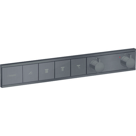 Modulo termostatico a scomparsa RainSelect con 4 funzioni cromo nero spazzolato