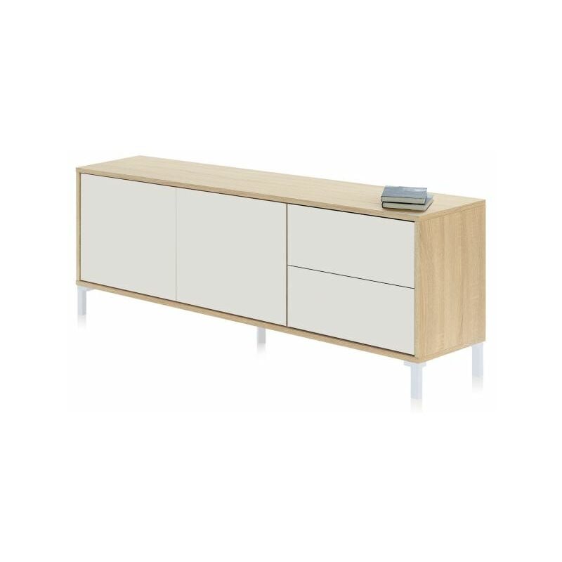 

Habitdesign - Módulo TV BrooklynBlanco Artik (Blanco Mate) - Roble Canadian
