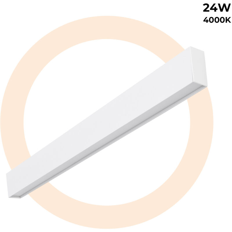 Barcelona Led - Luminaria Lineal led De Suspensión / Superficie 24W - Slim - - Blanco