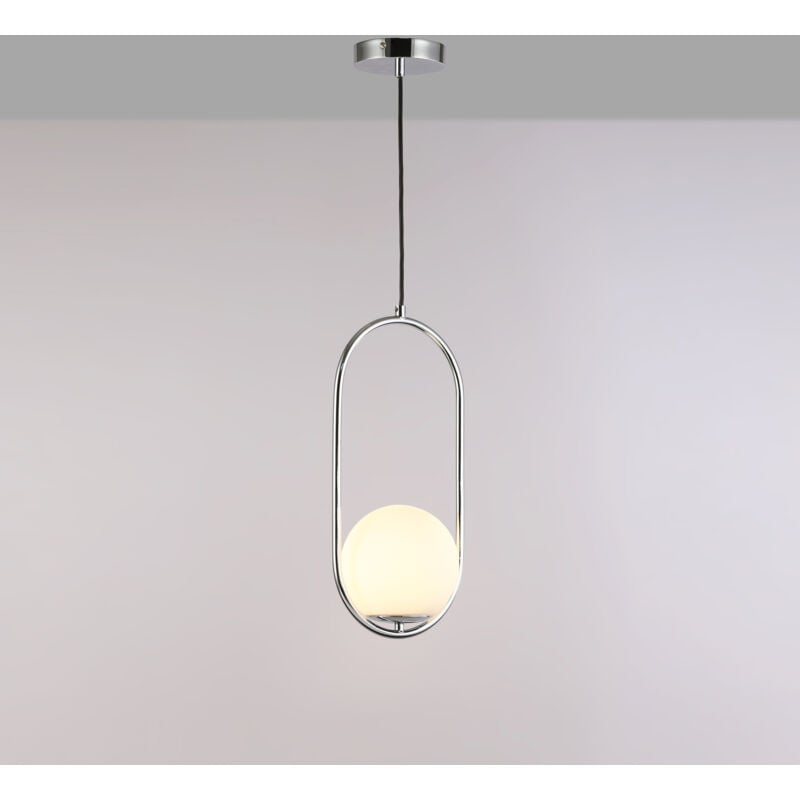 Barcelona Led - Lámpara Colgante Bola Cristal 'john' - E27 - ø 15cm - Cromo