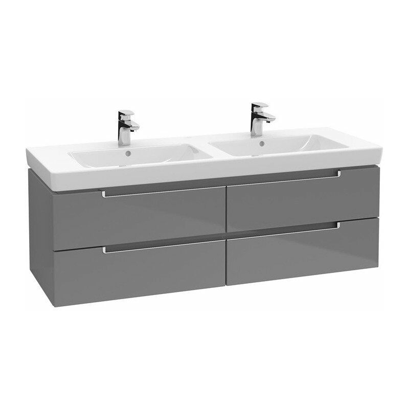 

Villeroy&boch - Mueble de baño, 1287 x 520 x 449 mm, modelo suspendido, en madera de roble grafito