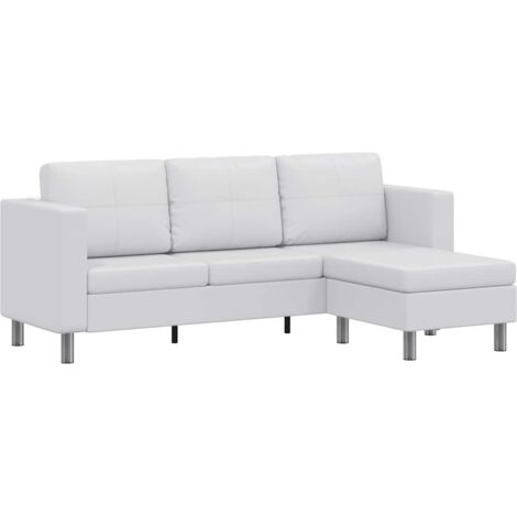 Modulsofa 3-Sitzer Kunstleder Weiß vidaXL