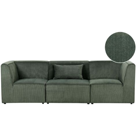 Modulsofa 3-Sitzer LEMVIG Cord Dunkelgrün