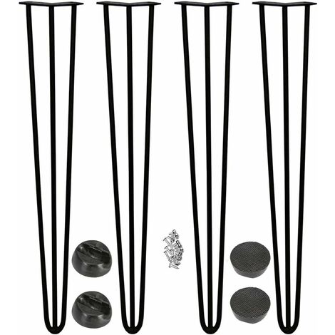 Möbelfüße, 4er Set, Hairpin Legs Austauschbare Tisch &Schrank Beine Haarnadelbeine Tischgestell, mit Bodenschoner und Schrauben Verfügbar 71cm Höhe
