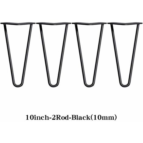 Möbelfüße, 4er Set, Hairpin Legs Austauschbare Tisch &Schrank Beine Haarnadelbeine Tischgestell, mit Bodenschoner und Schrauben Verfügbar in Höhe 10''/25cm