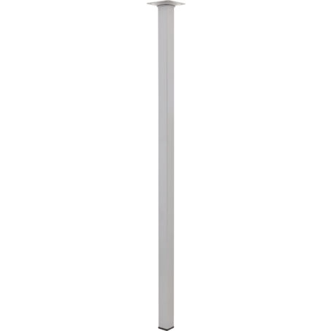 Möbelfüße Tischbeine (quadratische) Möbelbeine 25x700 mm Tischfuß Stahl silber