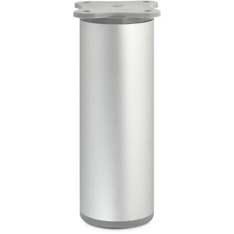 Möbelfuß ECHO Ø 40 mm Höhe 120 mm Silberoptik eloxiert höhenverstellbar