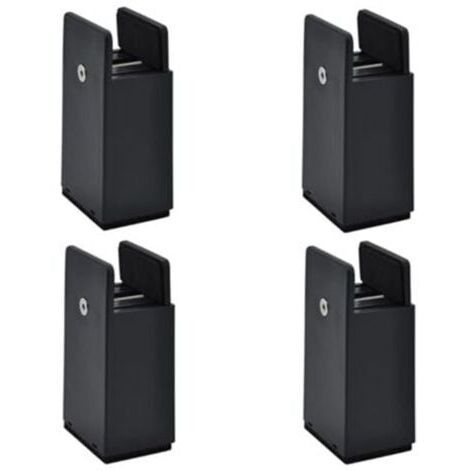 Möbelfuß-Set mit 4 verstellbaren Möbelerhöhungsfüßen - Schwarz - Höhe 100 mm - Passend für 10-37 mm
