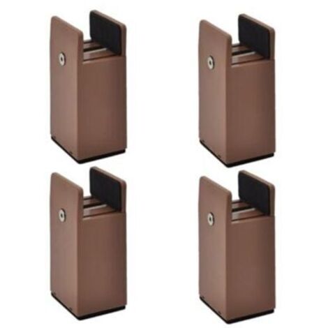 MöbelfußSet aus 4 verstellbaren Möbelerhöhungen – Braun – Höhe 100 mm – Passend für 10-37 mm