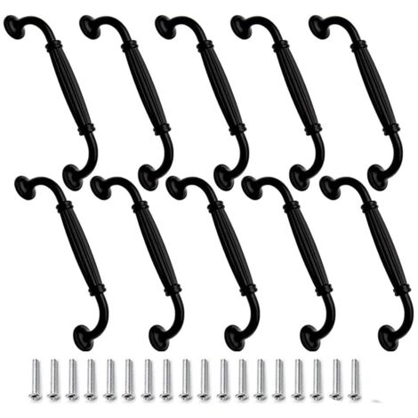 Möbelgriff 10 Stk Schublade Türgriff Aluminiumlegierung 128mm Schwarz