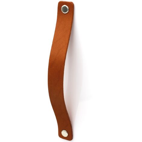 Möbelgriff 16 cm, Leder, Cognacbraun, Black Tree, Möbelgriffe + Schrauben