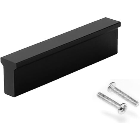 Möbelgriff, 2 Stück, schwarzer Küchenschrankgriff, schwarzer Küchentürgriff, 96 mm Lochabstand, Schubladengriff aus Aluminiumlegierung, Schrankgriff mit Schrauben