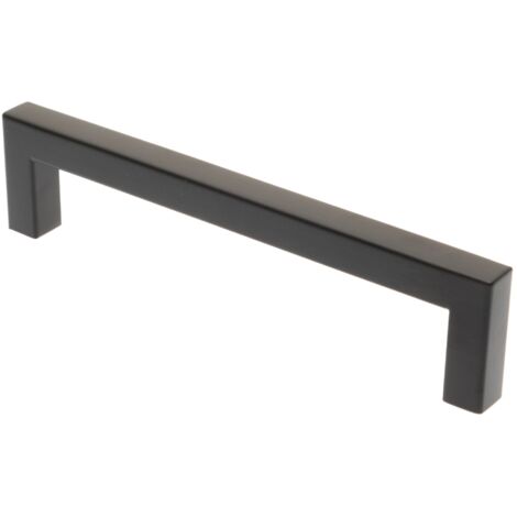 LIVINGPOINT24 128mm, Küchengrif Schwarz matt, Türgriff eckig