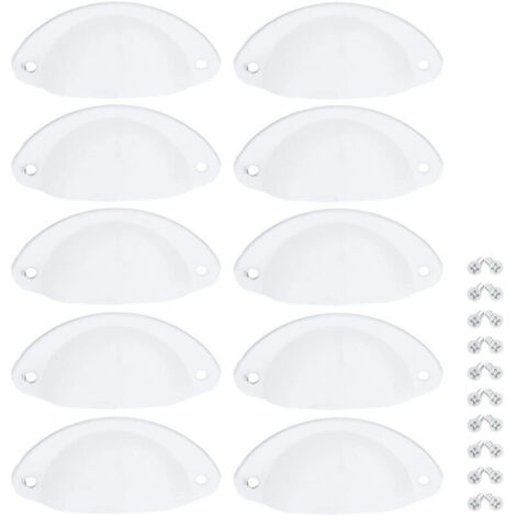 Möbelgriff im Vintage-Stil, Muschel-Design, für Schubladen, Schränke, 82 mm, mit Schrauben, 10 Stück
