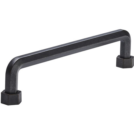 Möbelgriff SW119 BA 160 mm used Look schwarz Bügelgriff mit abnehmbaren Sockeln, 1 Stück