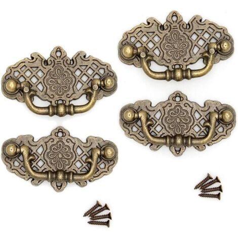 Möbelgriffe im Retro-Stil, Antikbronze, 4er-Set