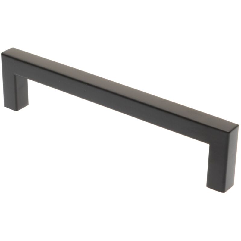 Möbelgriff BA 128mm, Küchengriff Schwarz matt, Türgriff eckig