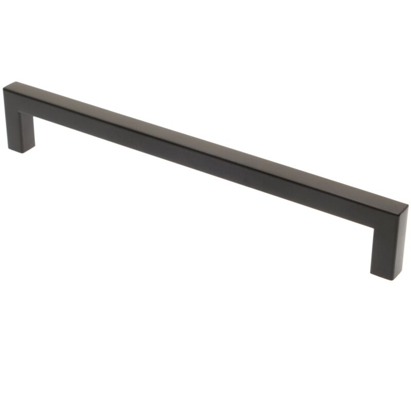 Möbelgriff ba 192mm, Küchengriff Schwarz matt, Türgriff eckig
