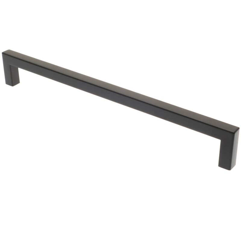 Möbelgriff ba 224mm, Küchengriff Schwarz matt, Türgriff eckig