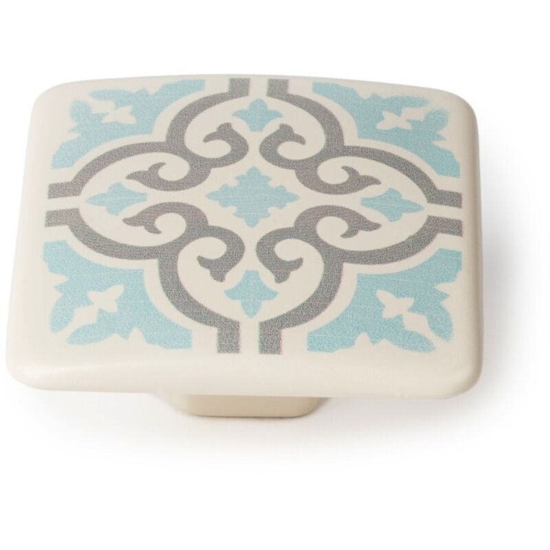 Möbelknopf Zamak Zementfliese weiß/grau lackiert H.20 x B.37 x T.37 mm REI