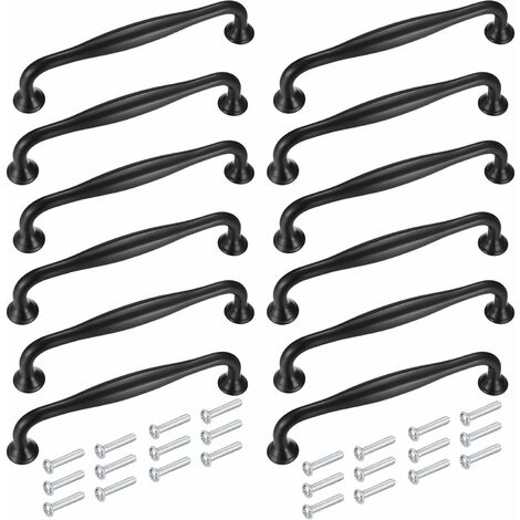 Möbelknöpfe und Griffe, 12 Stück 128 mm Küchengriffe, Schranktürgriffe, Schrankzugknöpfe, Griffe aus Aluminiumlegierung mit Schrauben