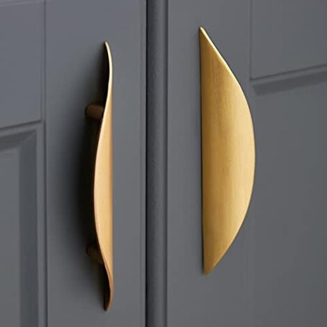 Möbelknöpfe und -griffe, 2 Stück goldener Möbelgriff – Möbelgriff aus goldener Zinklegierung, Lochabstand 32 mm