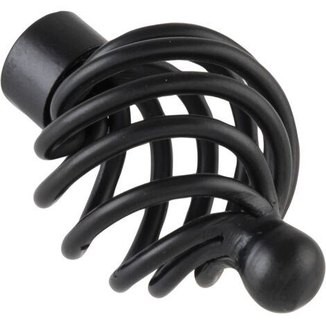 Möbelknopf Cage ø 34mm, Tiefe 50mm rustikaler Möbelknauf, Stahl schwarz matt