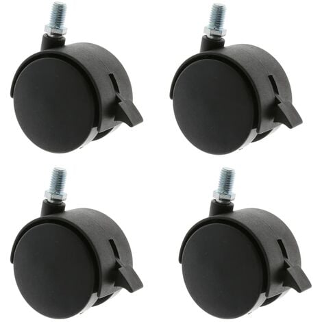 Möbelrolle Lenkrolle Transportrolle Stuhlrolle Bremse Hartbodenrolle Ø40mm 4er Pack