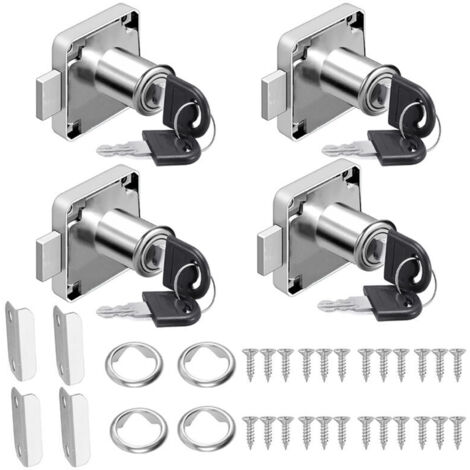 Möbelschloss-Hardware, Nockenschloss, Briefkastenschloss, Schrankschloss, Sicherheitsschrankschloss mit unterschiedlichem Schlüssel für Möbel, Schrank, Briefkasten, Schublade, Schreibtisch (Silber)