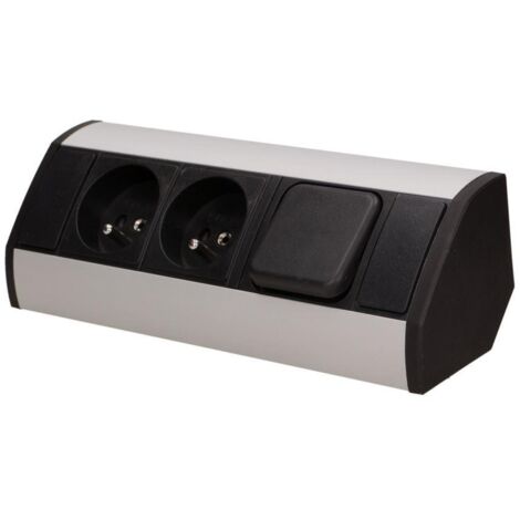 Möbelsteckdose 2x250V, Schalter OR-GM-9002/B-G