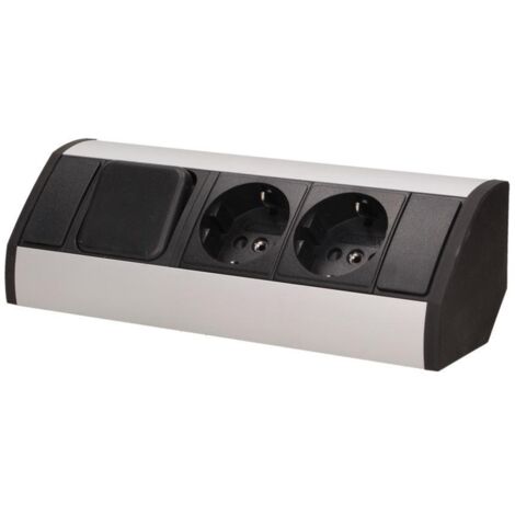 Möbelsteckdose 2x250V, Schalter OR-GM-9002/B-G(GS) Schuko
