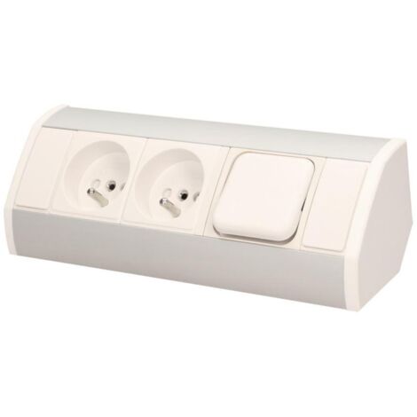 Möbelsteckdose 2x250V, Schalter OR-GM-9002/W-G