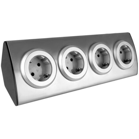 Möbelsteckdose 4x250V AC INOX OR-AE-1340(GS) Schuko