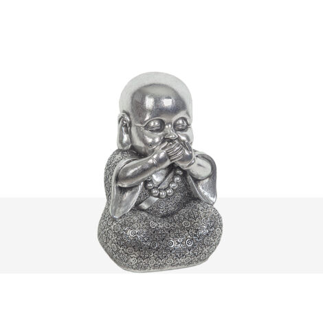 Mönchsfigur Senses Silberharz 16x15x22cm